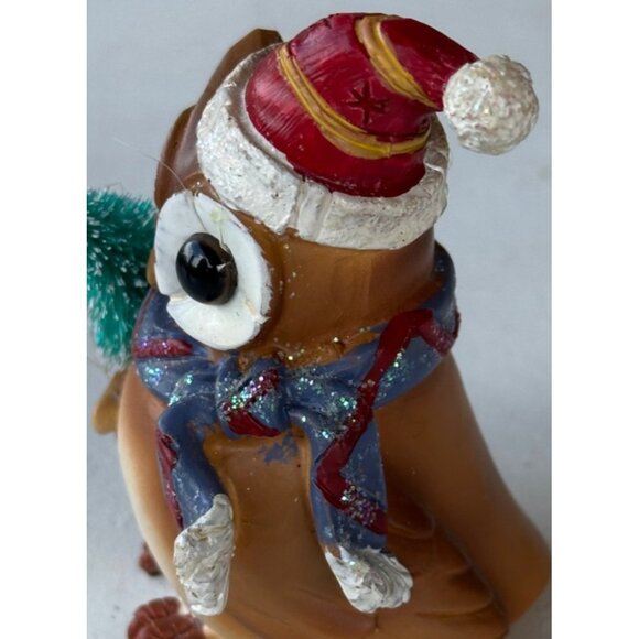 Christmas Owl w/Winter Hat & Scarf Ceramic Figurine 3" Tall-READ - Picture 4 of 9